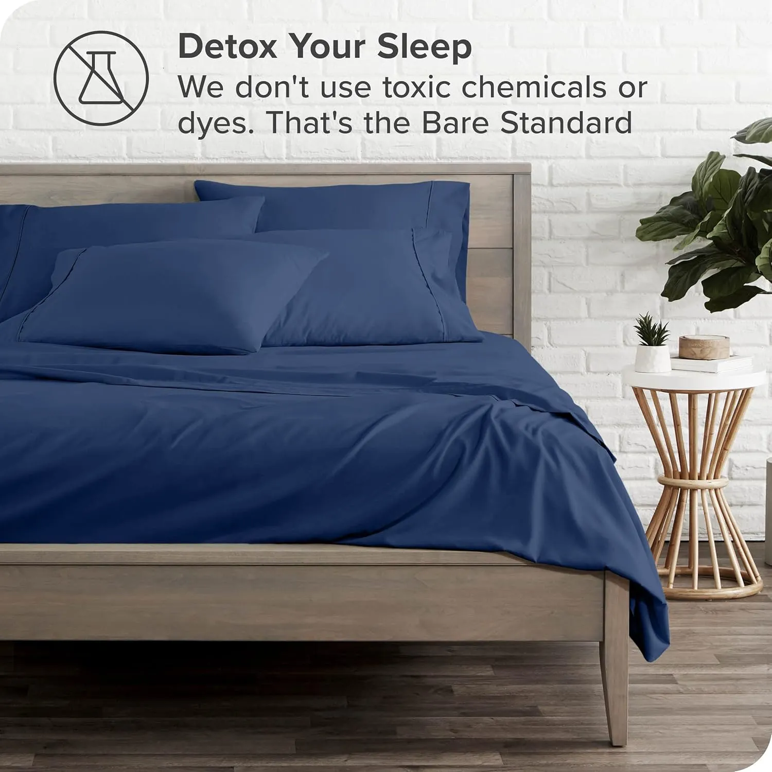Bedding Sheets King Size 6 Piece 1000 Thread Count 100% Egyptian Cotton Navy Blue Sheet Set with 15 Inches Deep Pocket Wrinkle & Fade Resistant