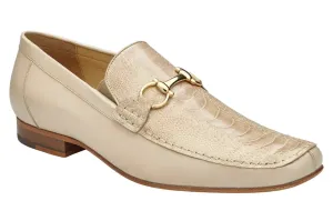 Belvedere Bruno 1026 Cream Genuine Ostrich/Italian Calf Loafers