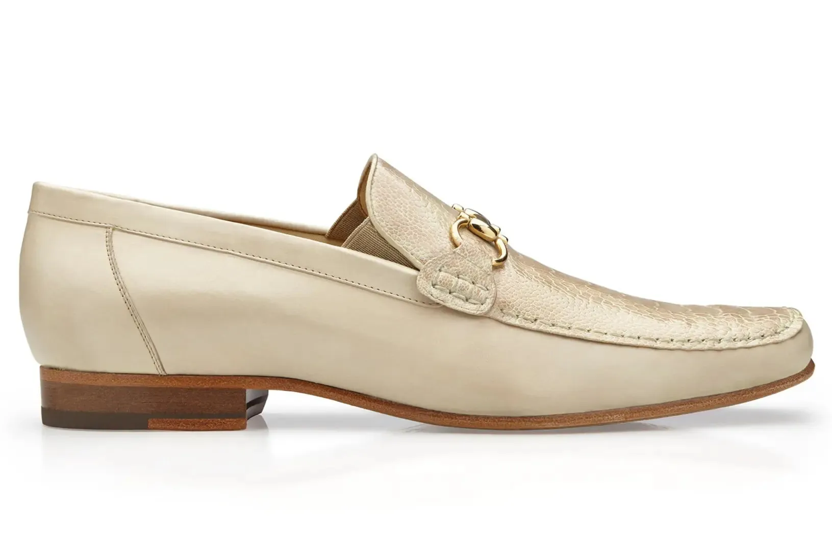 Belvedere Bruno 1026 Cream Genuine Ostrich/Italian Calf Loafers