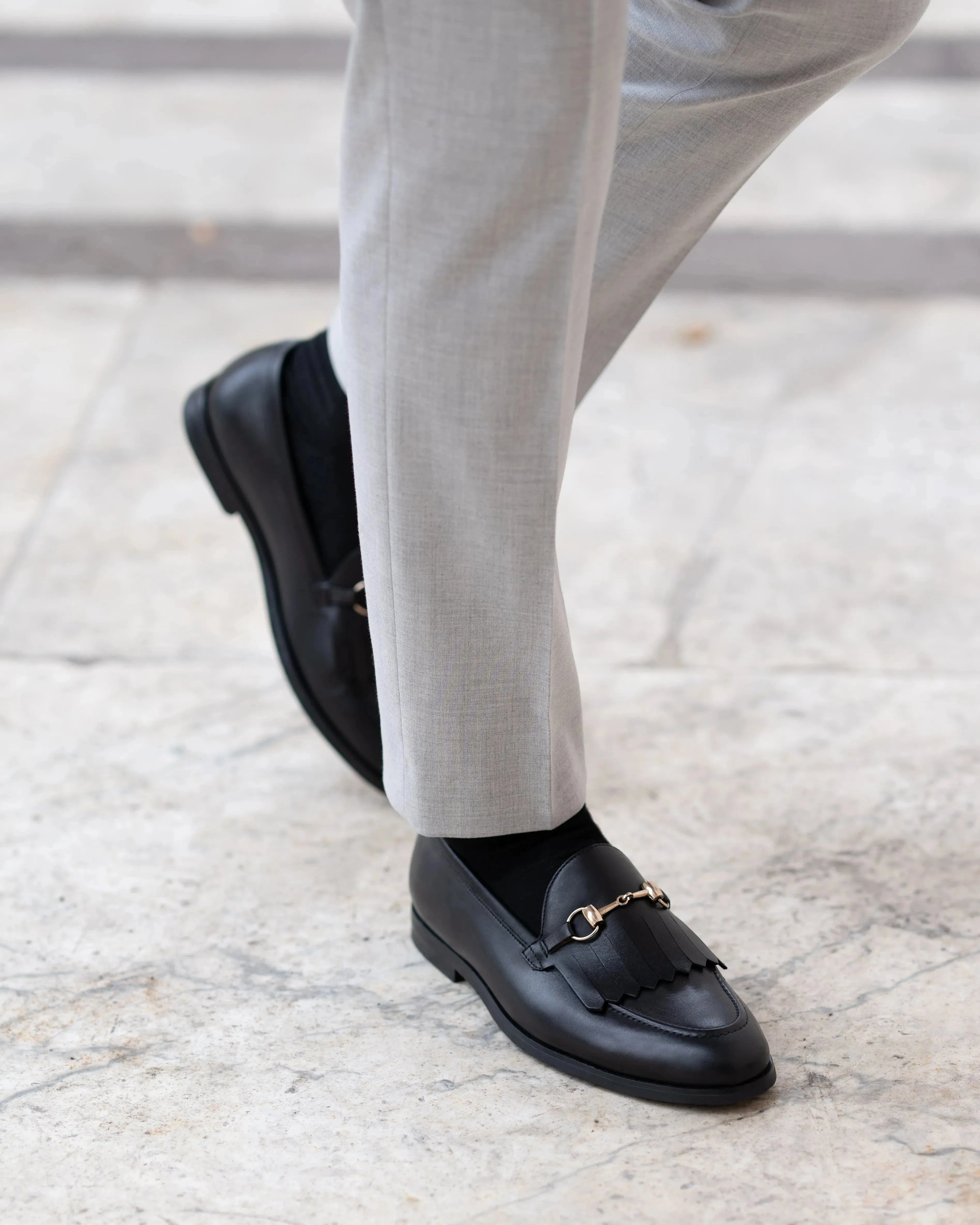 Bespoke Men's Black Calf Leather Loafer