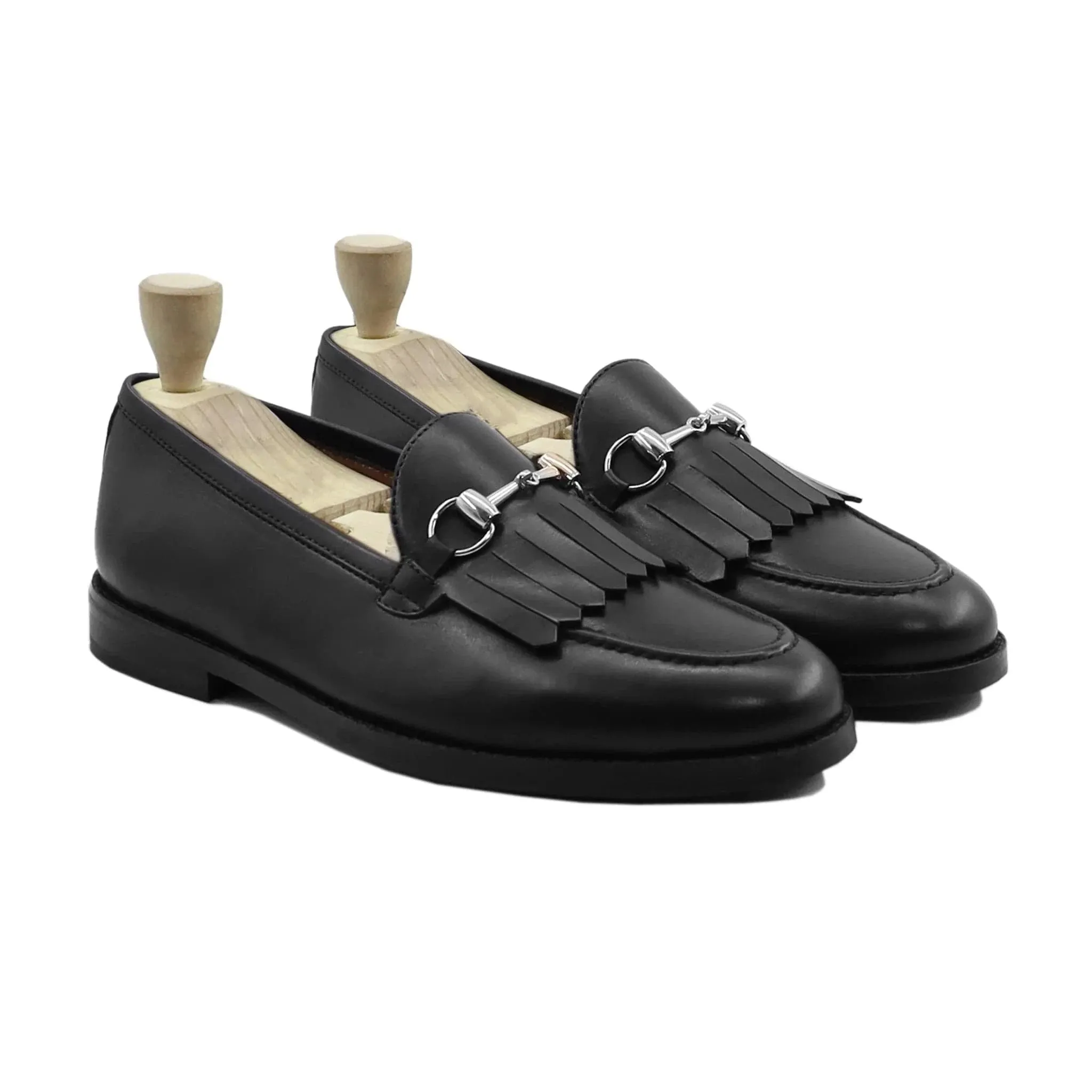 Bespoke Men's Black Calf Leather Loafer