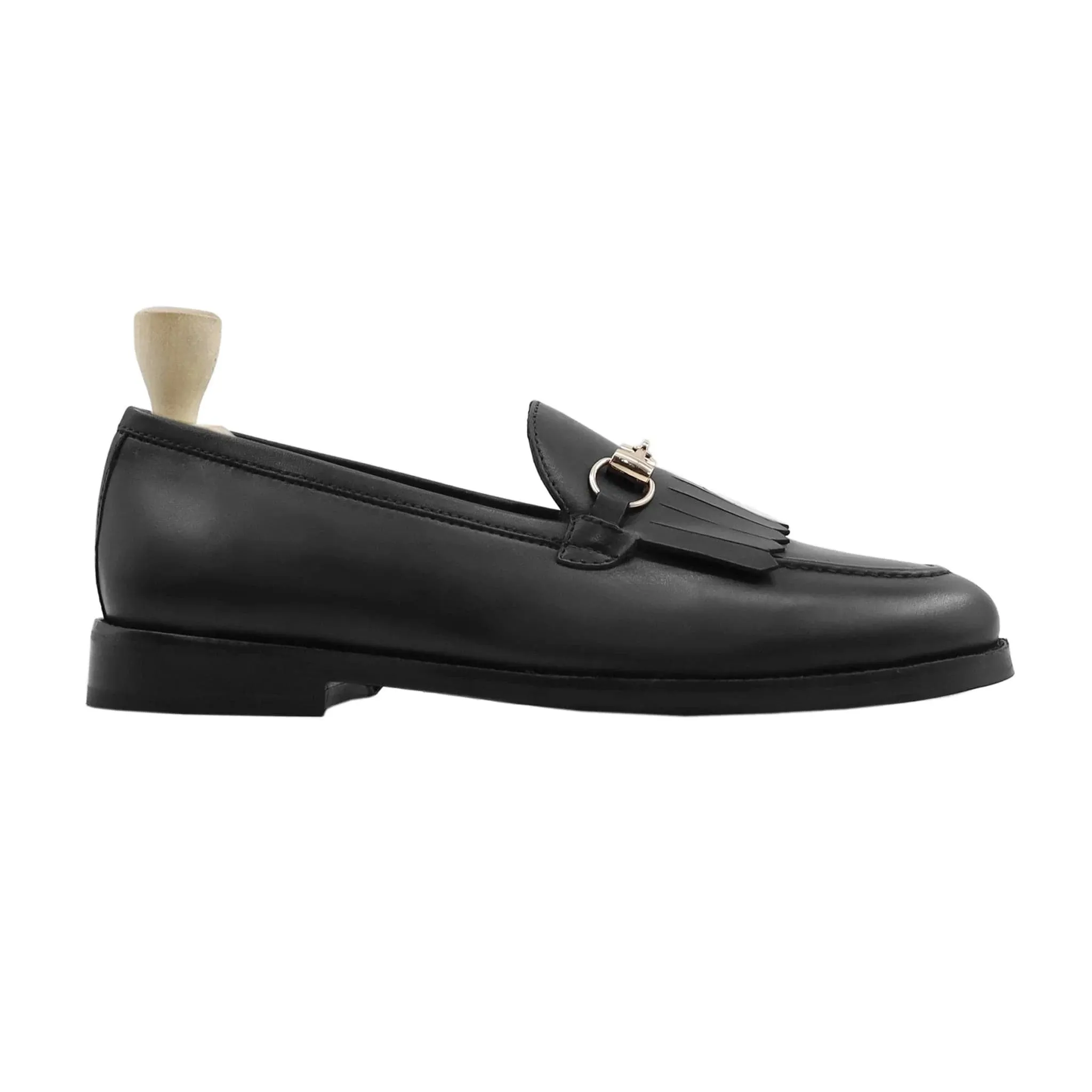 Bespoke Men's Black Calf Leather Loafer