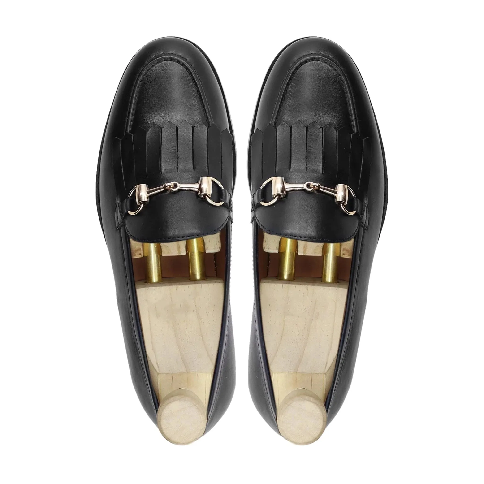 Bespoke Men's Black Calf Leather Loafer