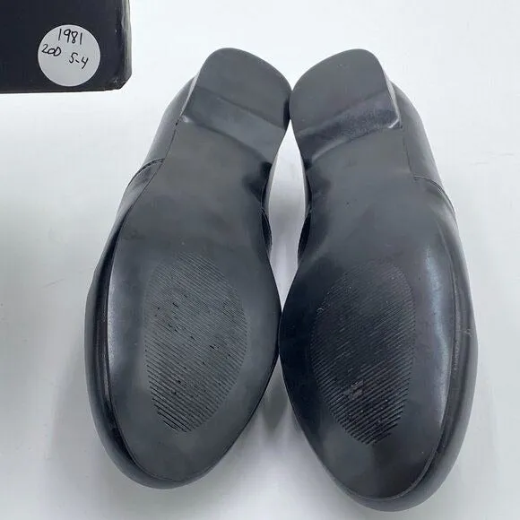 Black Women Closed Almond Toe Pumps Loafer Flats Slip On Cozy Dress Office Shoes