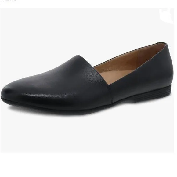 Black Women Closed Almond Toe Pumps Loafer Flats Slip On Cozy Dress Office Shoes