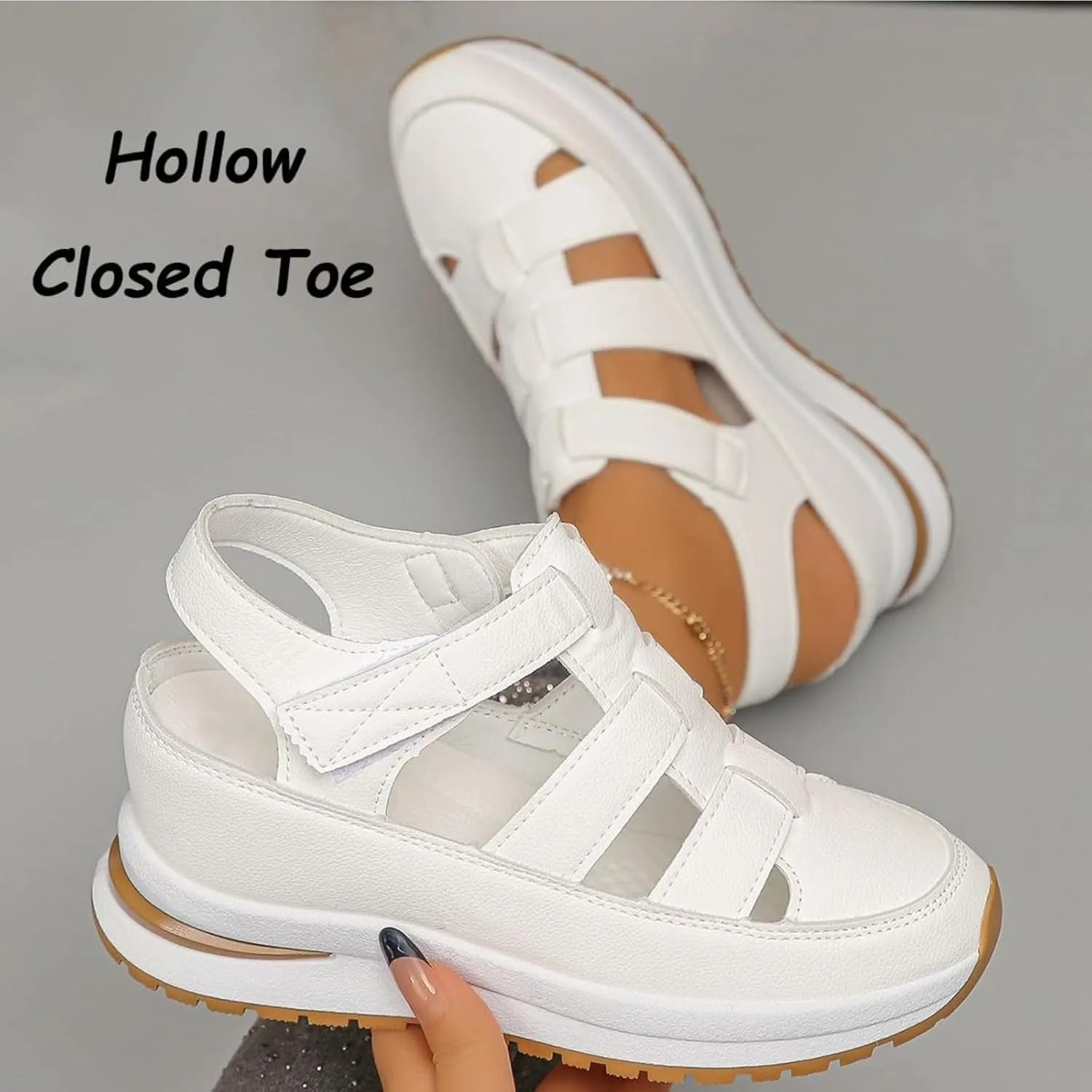 Bomre Shoes,Aveta Orthopedic Sandals,Aveta Arch Support Sandals, Bomre Orthopedic Slip on Shoes Women,Hollow Out Closed Toe Wedges for Women Gladiator Platform Shoe