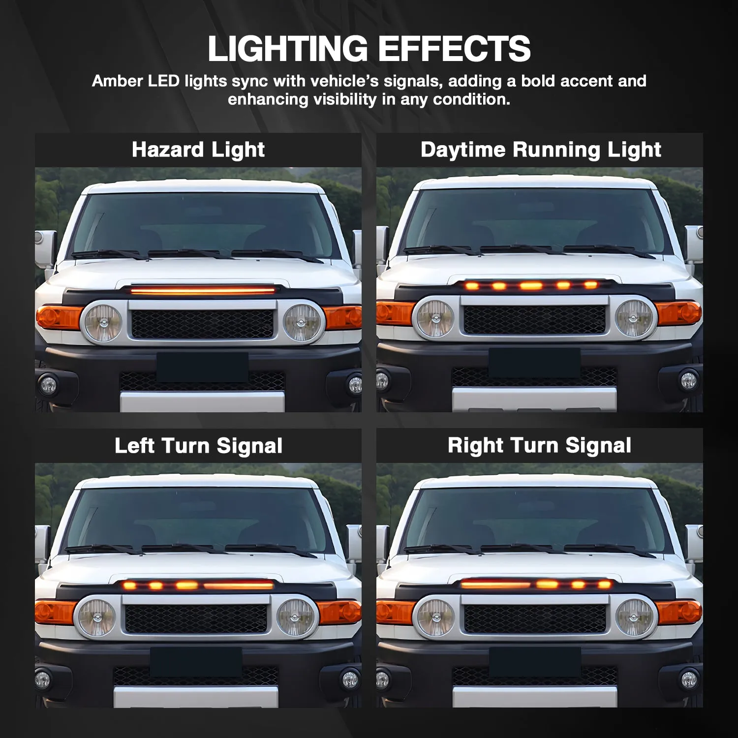 Bonnet Protector with LED Light  for Toyota FJ Cruiser 2011-2019