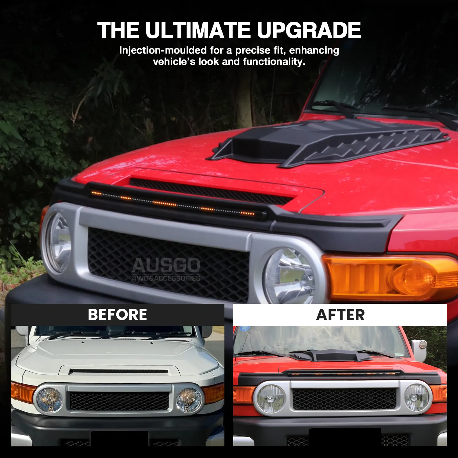 Bonnet Protector with LED Light  for Toyota FJ Cruiser 2011-2019