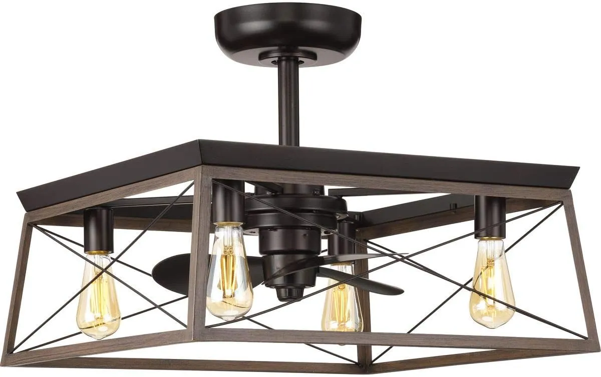 Briarwood Collection 22-Inch 3-Blade AC Motor Farmhouse Ceiling Fan Antique Bronze
