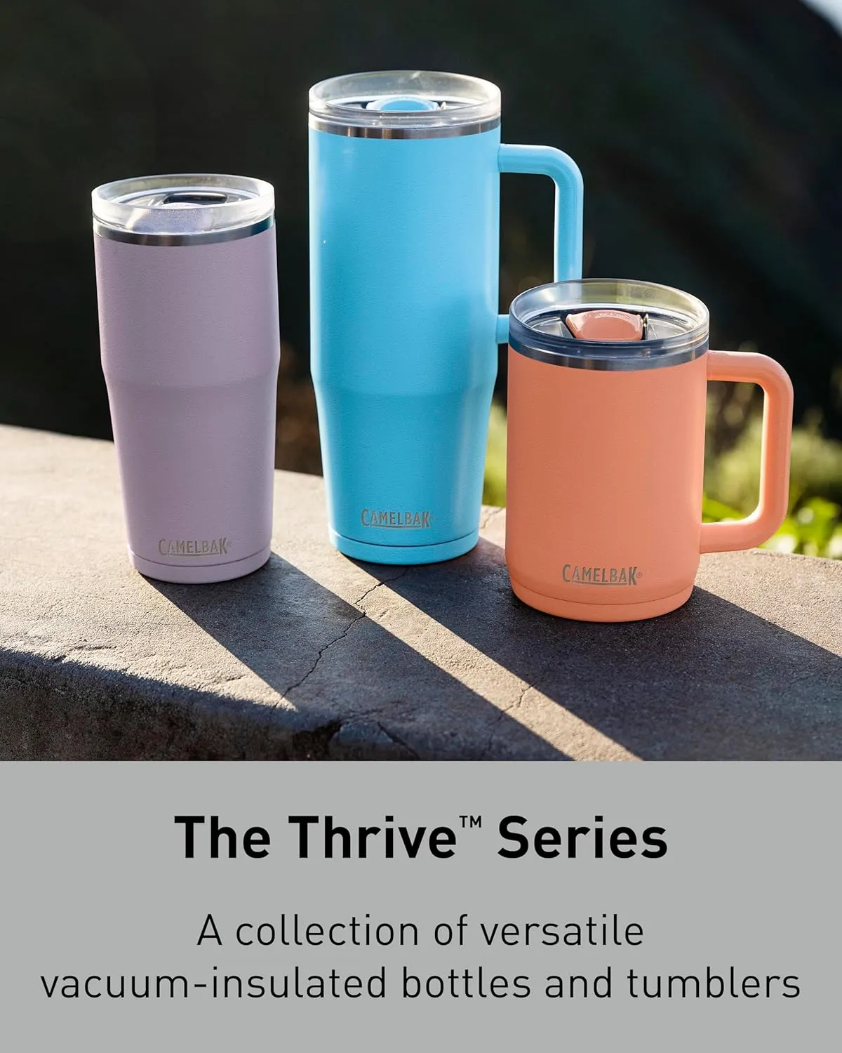 CamelBak Thrive Leak-Proof 16 oz Mug, Insulated Stainless Steel - For travel, coffee, tea, hot beverages - Spill Proof - Cup-holder Compatible, Nordic Blue