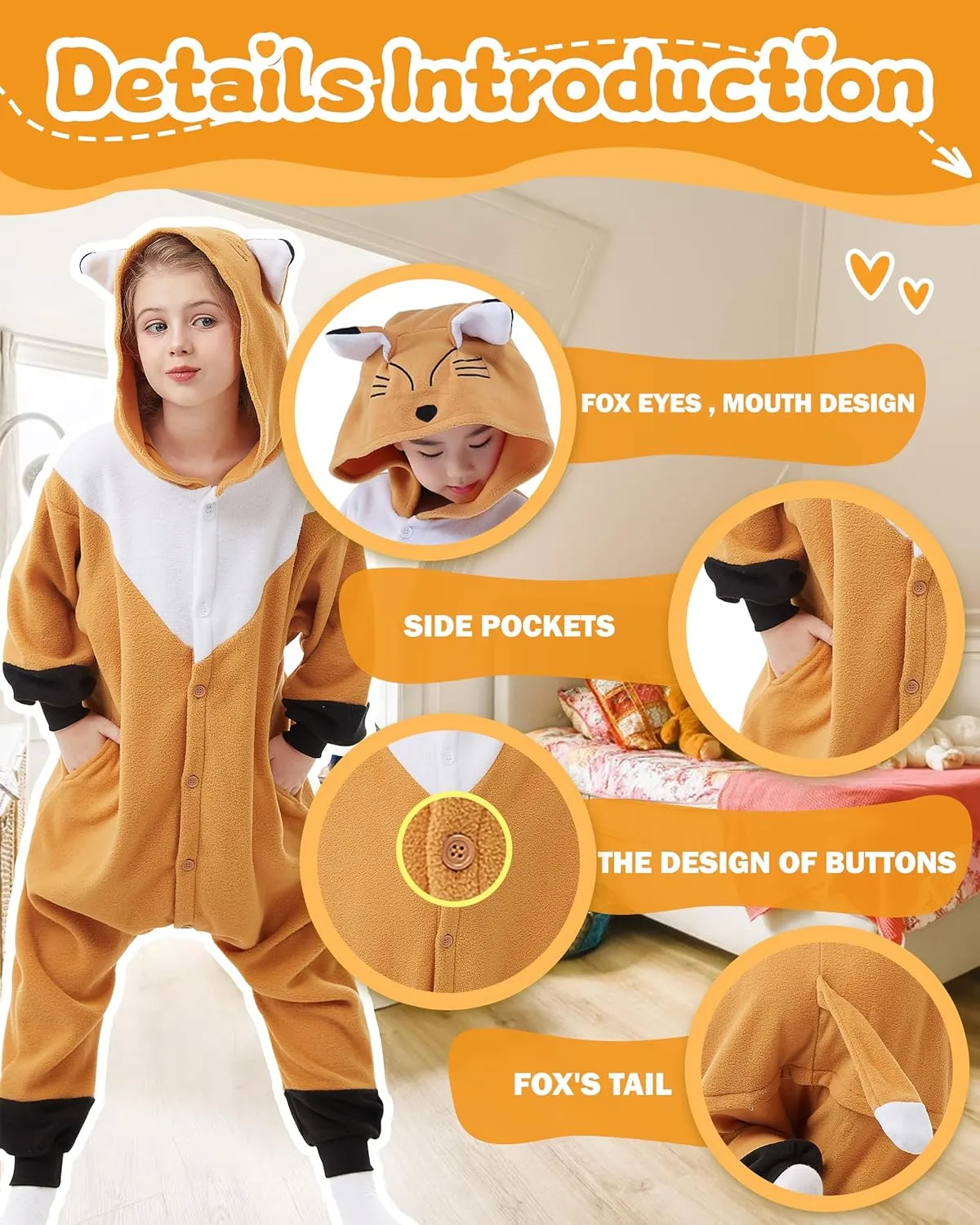 CANASOUR Unisex Halloween Kids Animal Onesie For Girls Anime Cosplay Costume Party Cosplay Pajamas