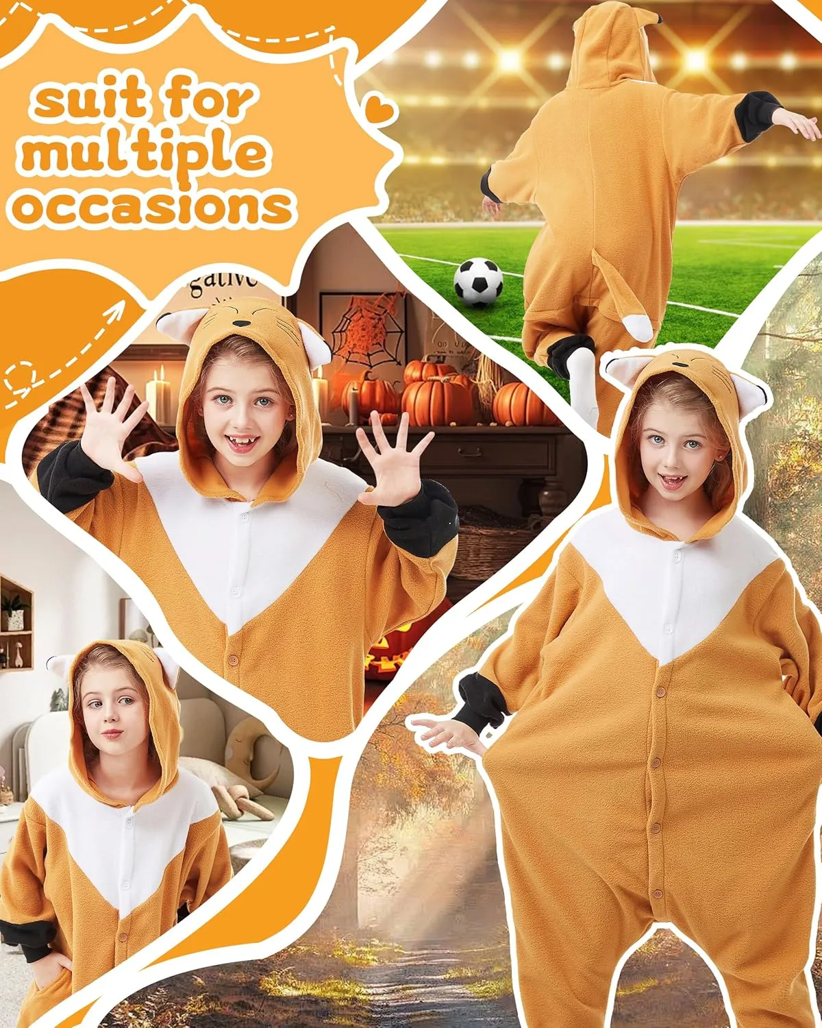 CANASOUR Unisex Halloween Kids Animal Onesie For Girls Anime Cosplay Costume Party Cosplay Pajamas