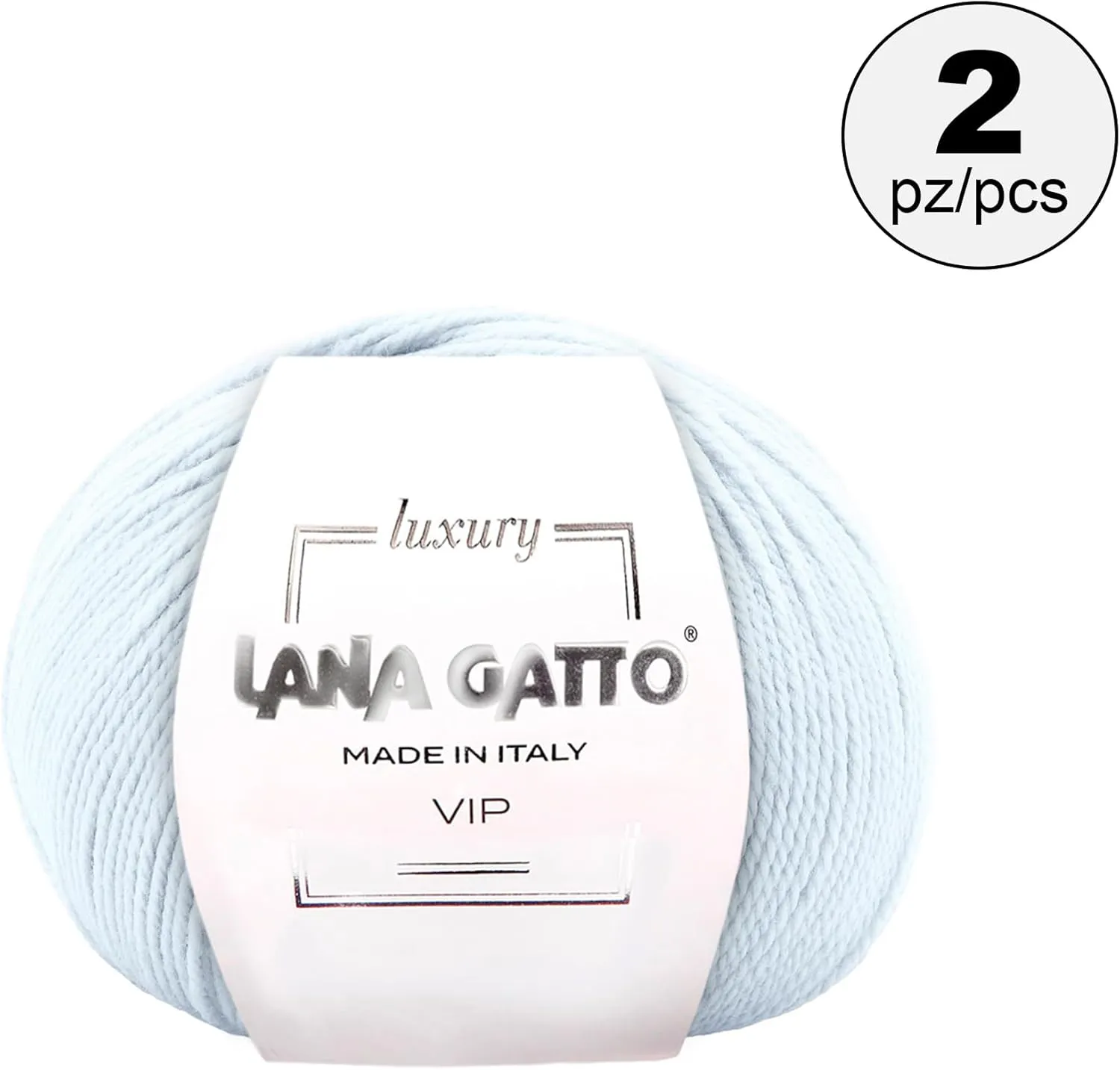 Cashmere and Extra-fine Merino Wool Luxurious Yarns for Hand Knitting and Crocheting, Made in Italy (Light Blue - 4010, 2)