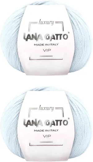 Cashmere and Extra-fine Merino Wool Luxurious Yarns for Hand Knitting and Crocheting, Made in Italy (Light Blue - 4010, 2)