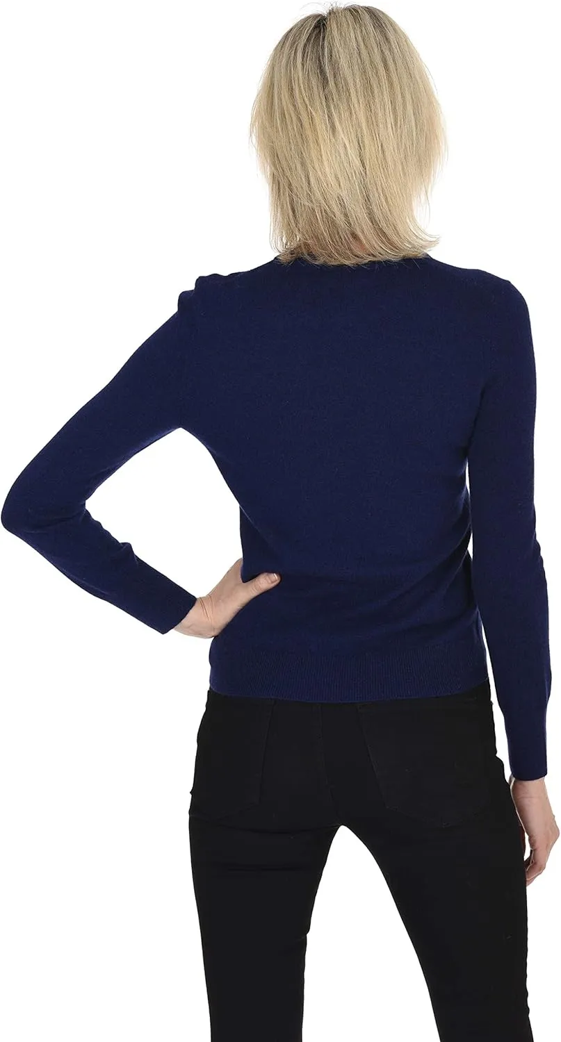 Cashmeren Women’s Basic Crewneck Sweater 100% Pure Cashmere Long Sleeve Round Neck Pullover