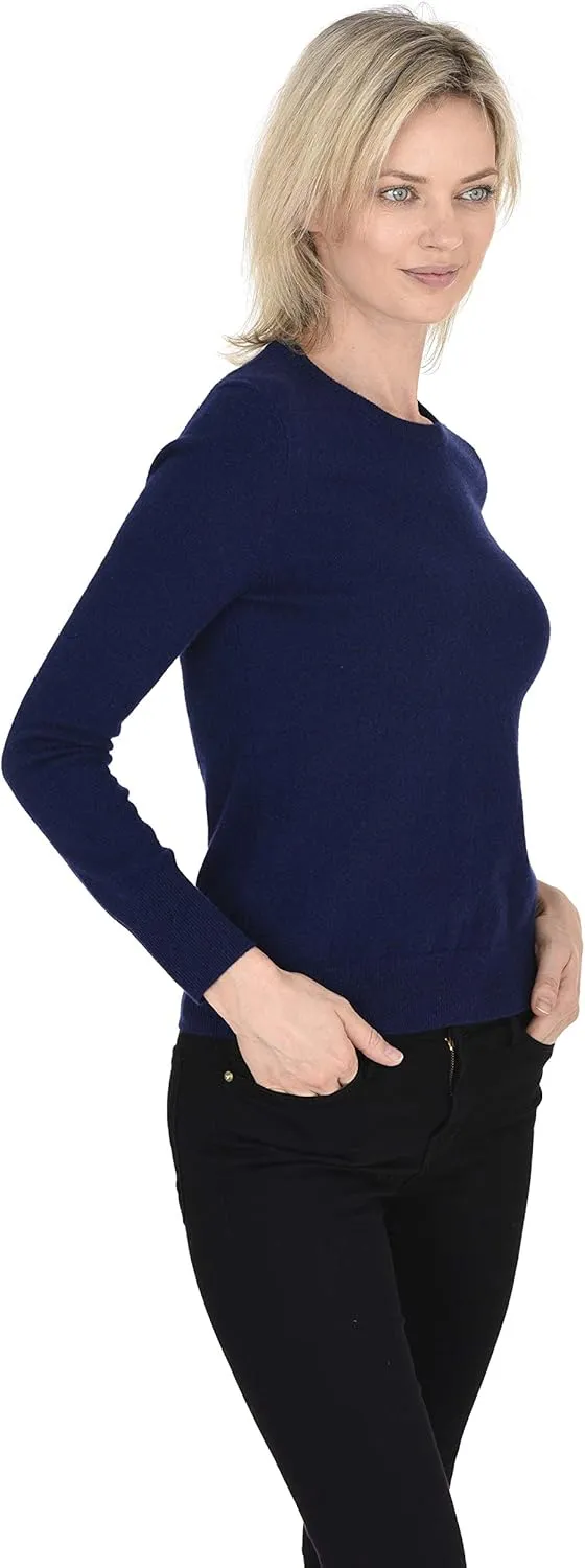 Cashmeren Women’s Basic Crewneck Sweater 100% Pure Cashmere Long Sleeve Round Neck Pullover