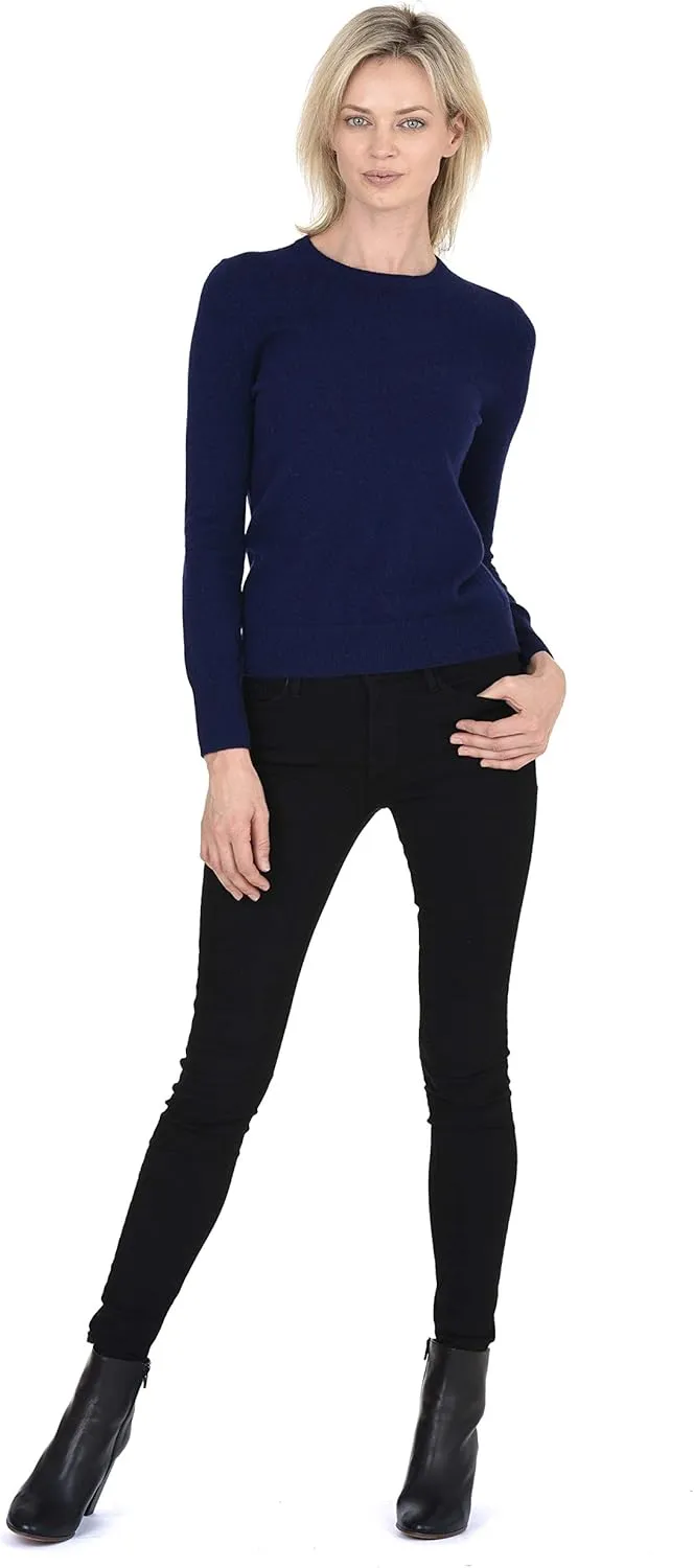 Cashmeren Women’s Basic Crewneck Sweater 100% Pure Cashmere Long Sleeve Round Neck Pullover
