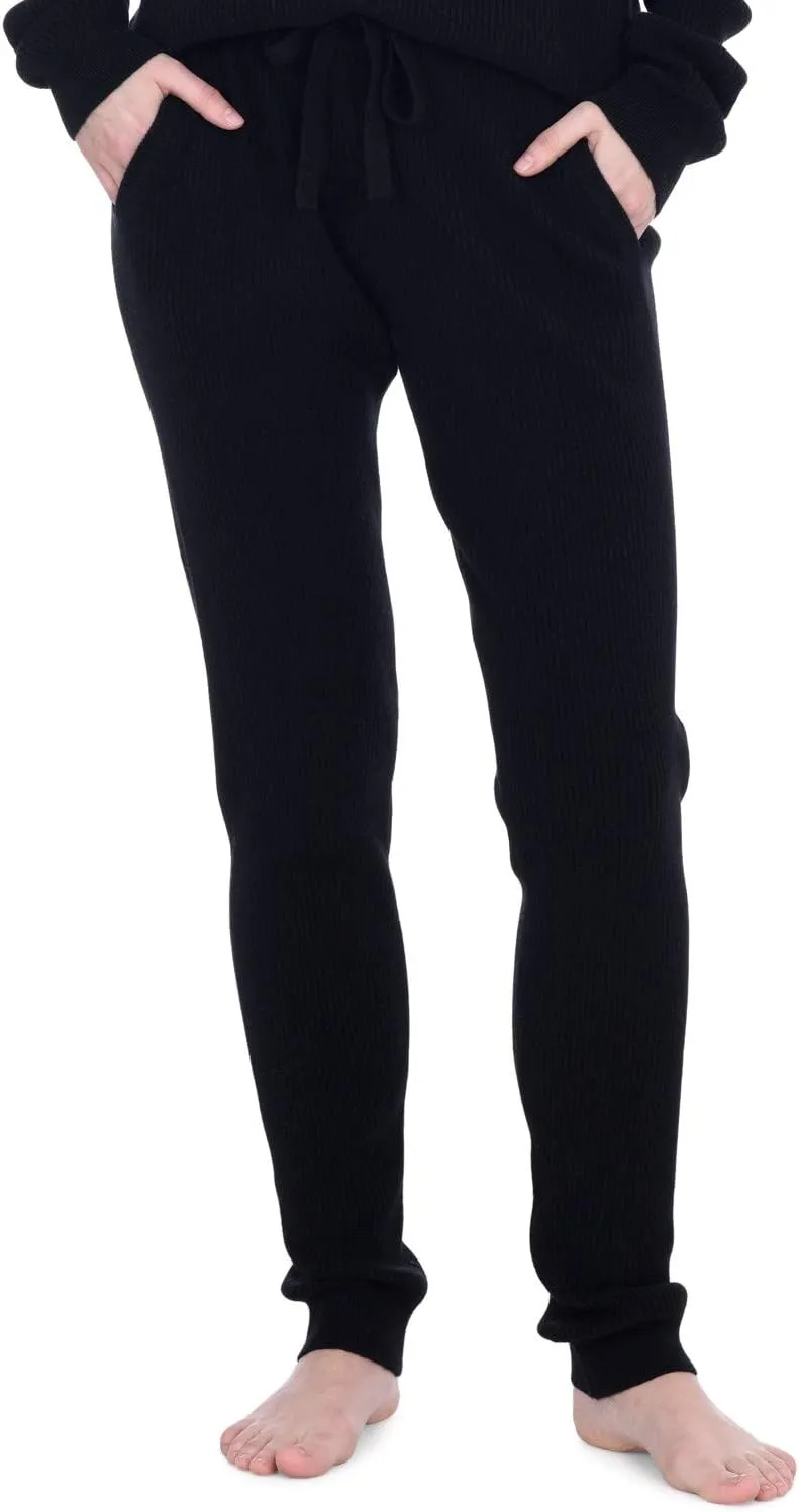 Cashmeren Women’s Ribbed Loungewear Set 100% Pure Cashmere Long Sleeve Sweater and Joggers (Tops and Bottoms Sold Separately)