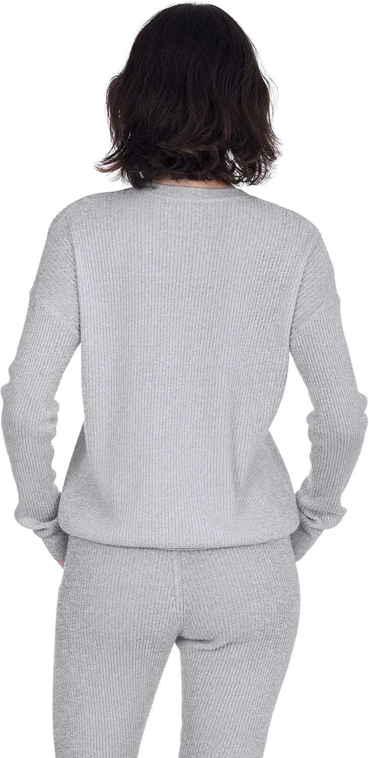 Cashmeren Women’s Ribbed Loungewear Set 100% Pure Cashmere Long Sleeve Sweater and Joggers (Tops and Bottoms Sold Separately)