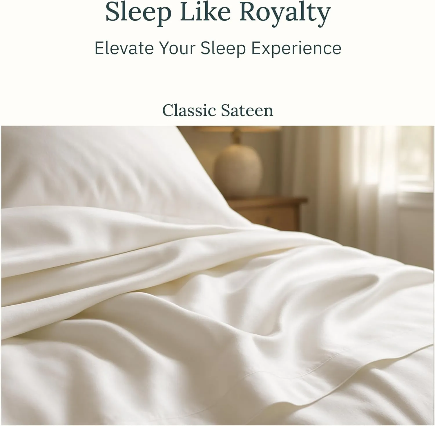 Certified Luxury 100% Egyptian Cotton Bedsheets, California King Bed Sheets, Bedding Sheets & Pillowcases Set, Sateen Cool Sheets for Hot Sleepers, Light Grey Sheets