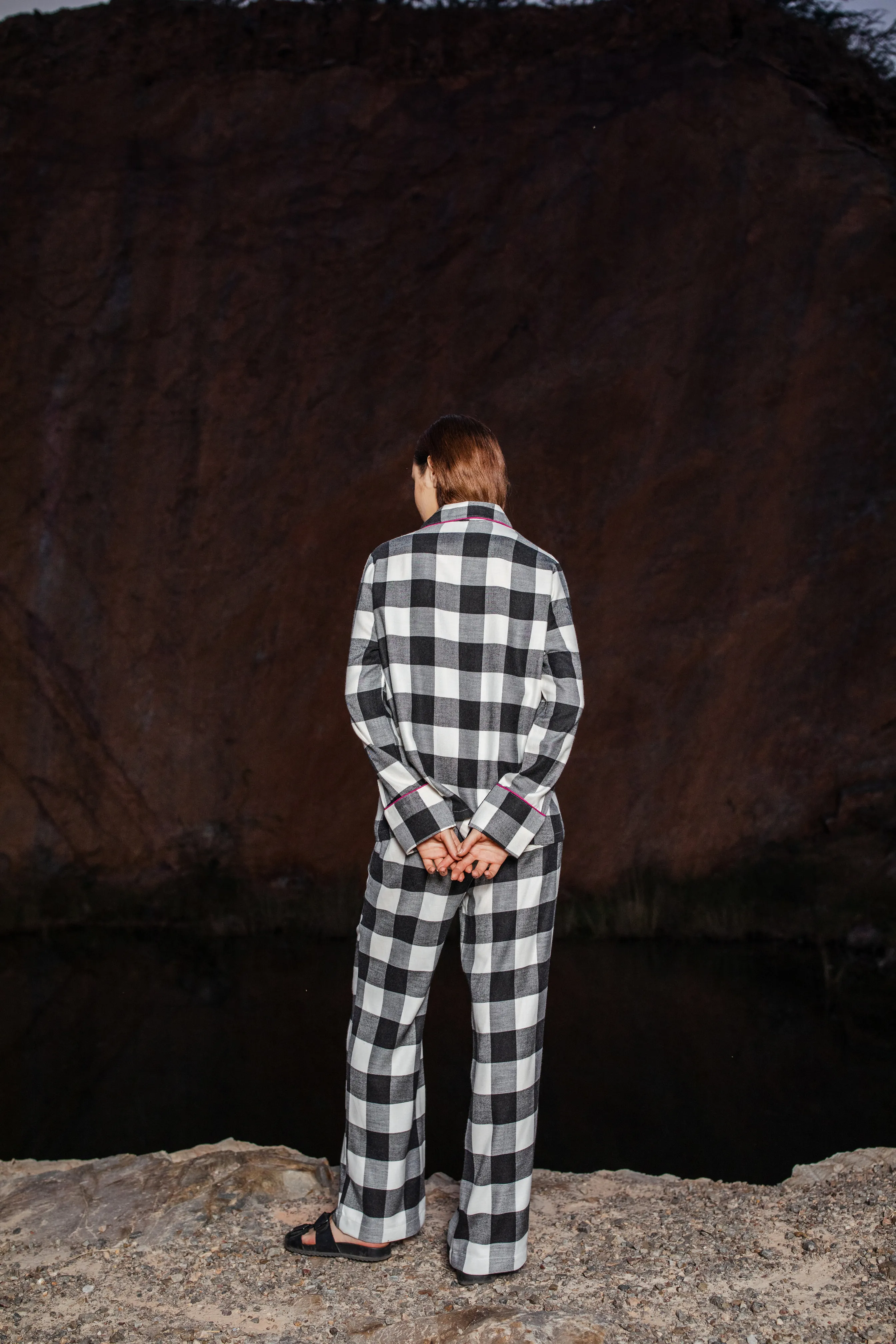 CHESSBOARD FLANNEL SLEEP SUIT