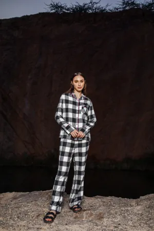 CHESSBOARD FLANNEL SLEEP SUIT