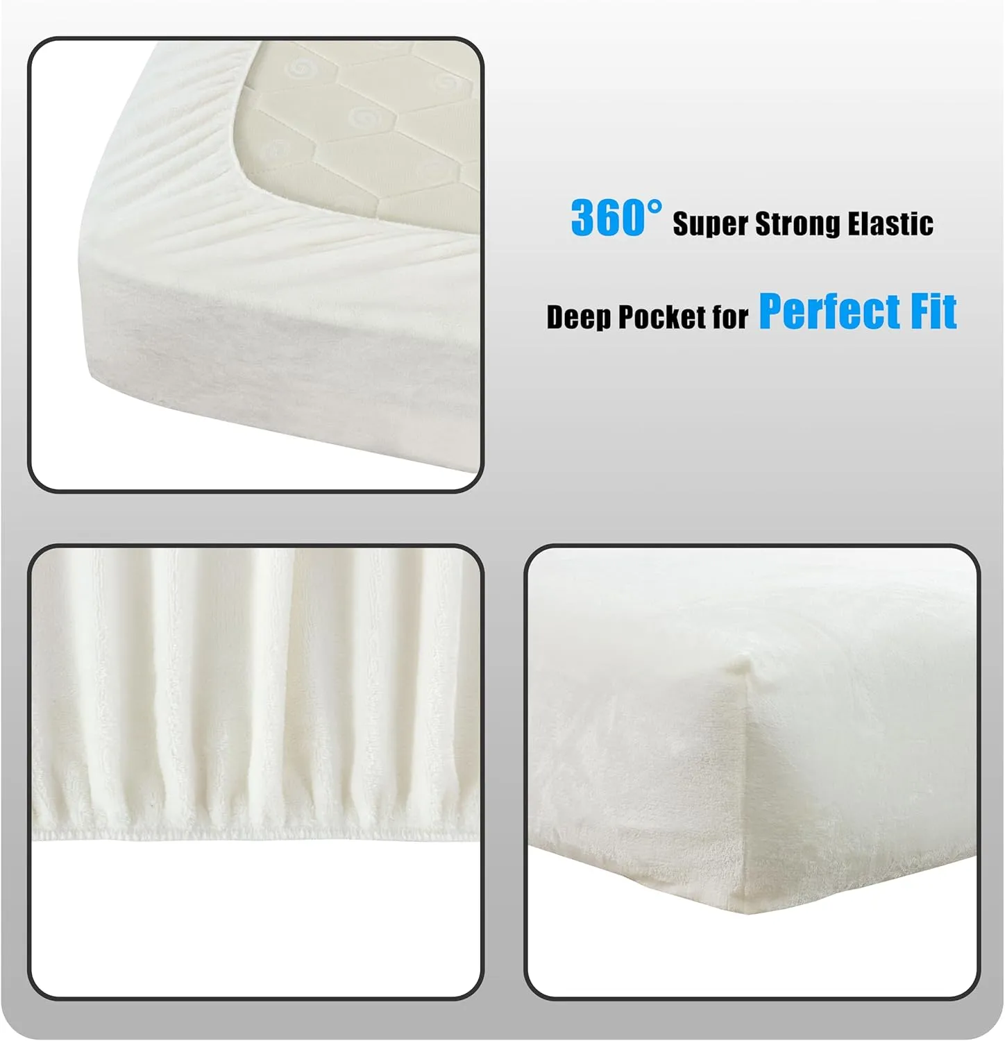 Chezmoi Collection Extra Soft Fleece Sheet Set California King, Microplush Non-Pilling Velvety Bed Sheet, Deep Pocket - Lightweight All Season Warmth, California King, Dove White