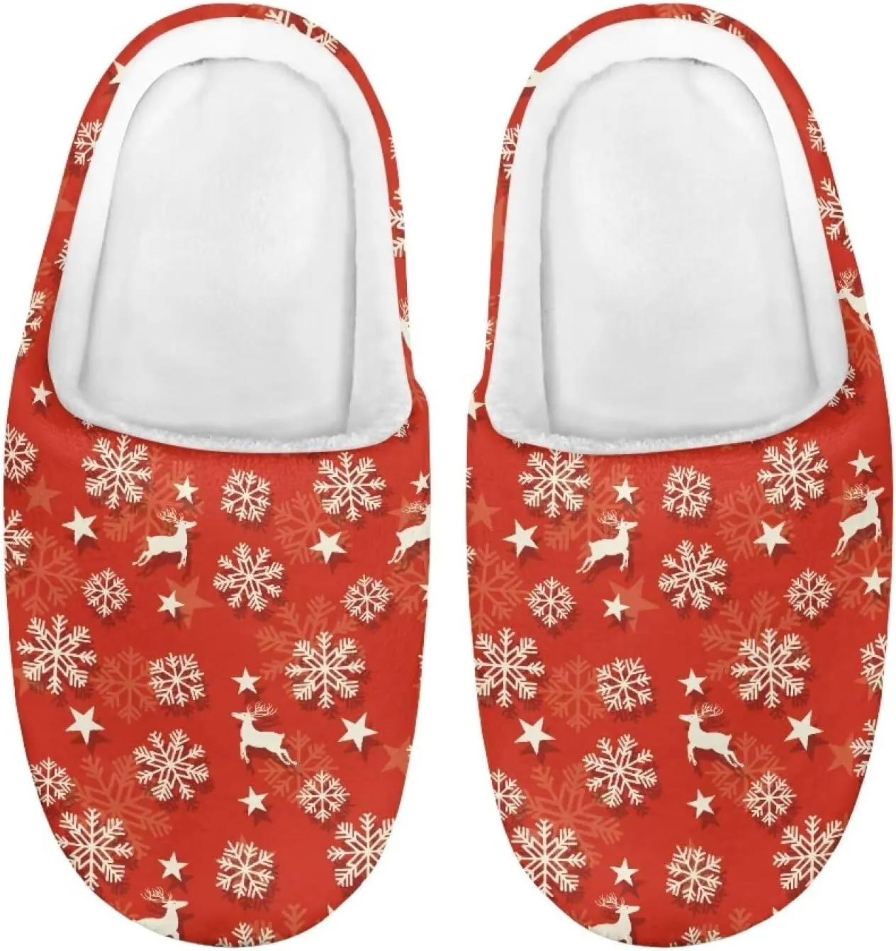 Christmas Kids Fuzzy Warm House Slippers for Girls Non Slip Rubber Sole Home Slippers for Toddlers Size 9-15