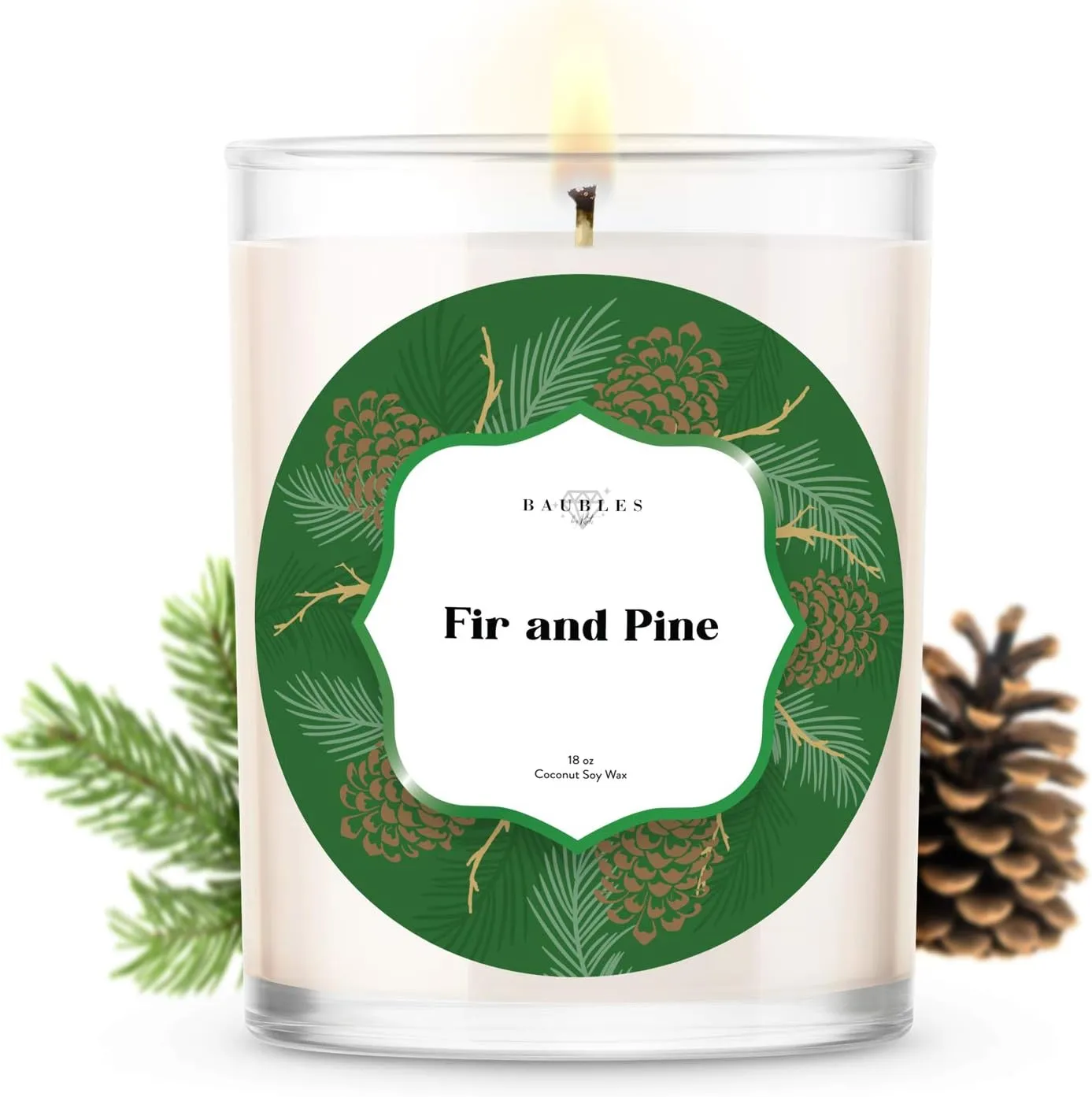 Christmas Winter Candles | Fir and Pine | Made with 100% Natural Soy and Coconut Wax | Hand Poured 18 oz Candles | Home Decor Gifts