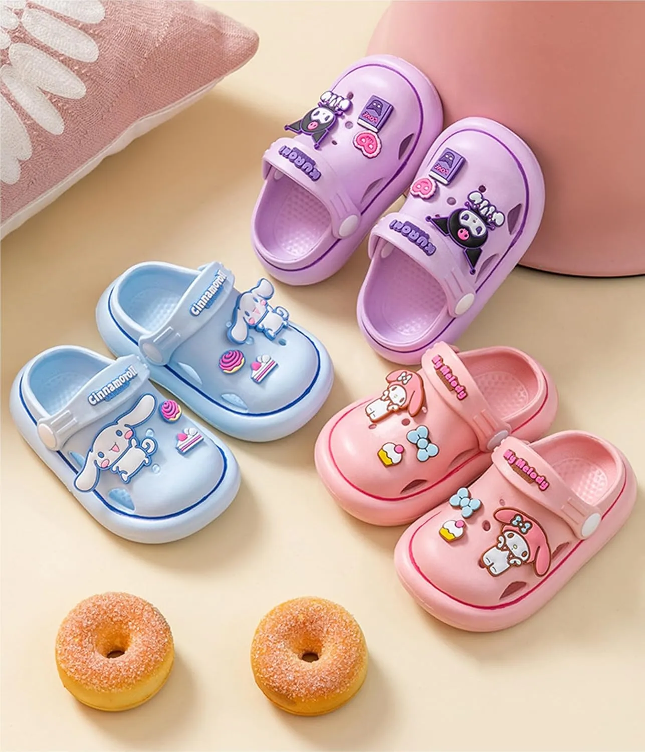 Cinnamoroll & Cake Clogs Slip on Water Shoes Casual Summer for Girls Boys Kids Children