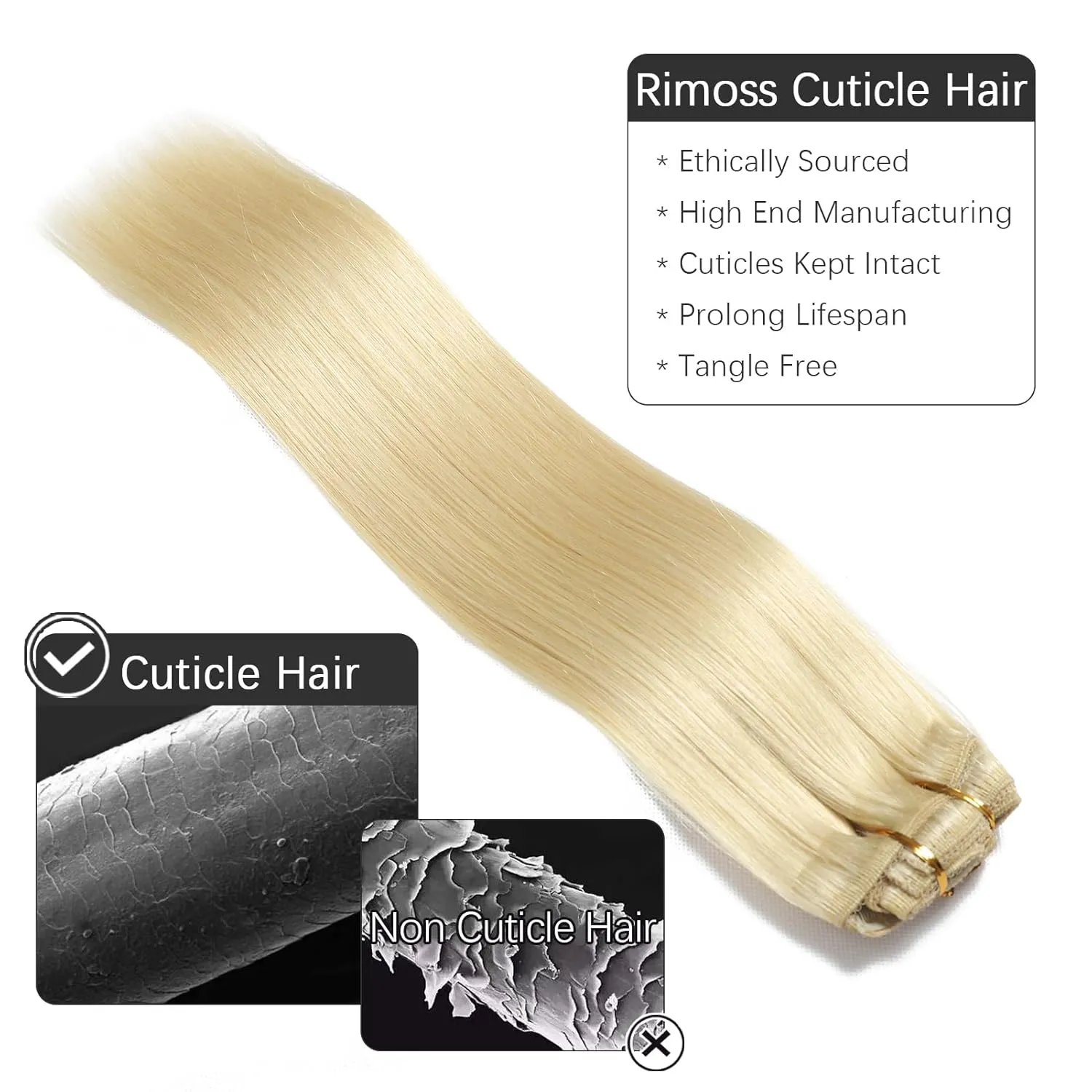 Clip in Hair Extensions Real Human Hair - 120g 20 Inch 7pcs, Bleach Blonde Color - Premium Soft Remy Human Hair Clip in Extensions Straight for Women (#613 20 Inch)
