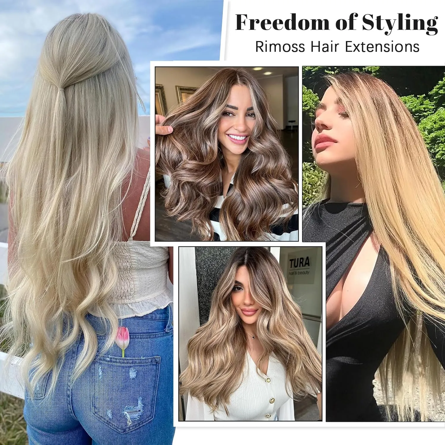 Clip in Hair Extensions Real Human Hair - 120g 20 Inch 7pcs, Bleach Blonde Color - Premium Soft Remy Human Hair Clip in Extensions Straight for Women (#613 20 Inch)
