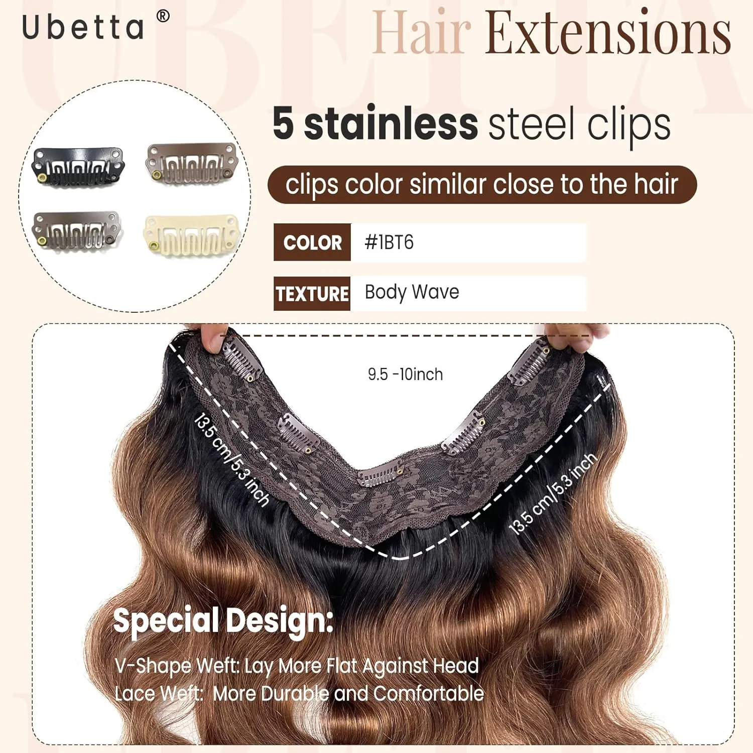 Clip in Hair Extensions,1 Piece Hair Extensions Real Human Hair Clip ins 20 Inch Ombre Black to Brown Hair Extensions Body Wave Clip in Hair Extensions Real Human Hair Double Weft Hair Extensions