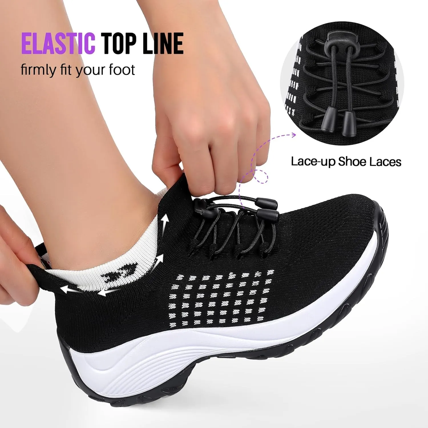 Comfortable Breathable Women Walking Shoes Slip on Trainers Women's Orthopedic Casual Ladies Shoe Thick Bottom