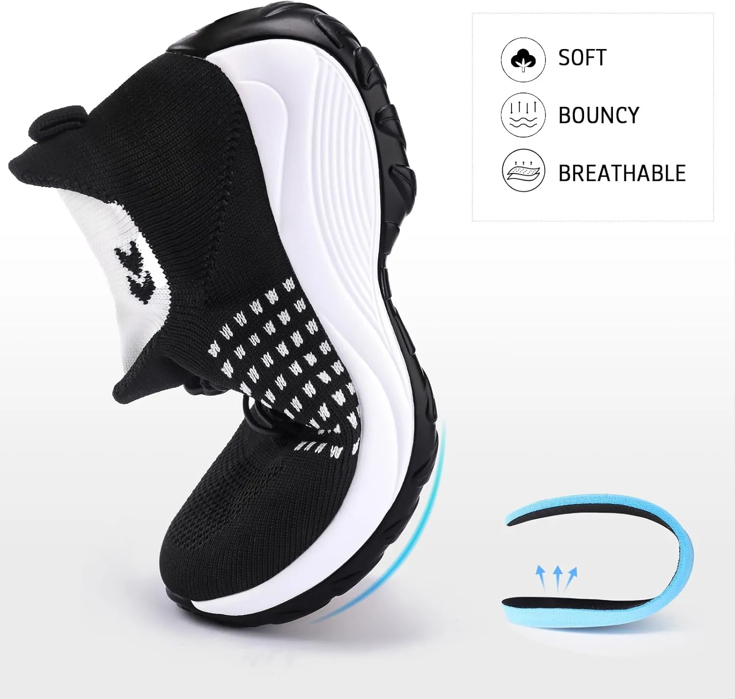 Comfortable Breathable Women Walking Shoes Slip on Trainers Women's Orthopedic Casual Ladies Shoe Thick Bottom