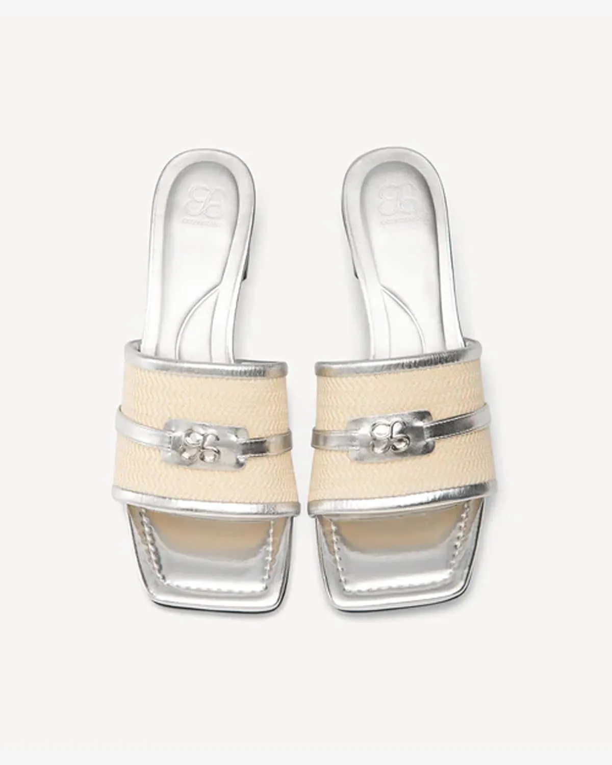 COSY Women's Striped Chunky Block Heel Square Open Toe Slip on Mules Dressy Shoes - Comfort Walkable Low Heel, Non-Slip Sole for Beach, Office & Outings