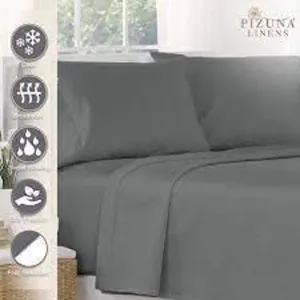 Cotton Co 400 Thread Queen Flat Sheet 250X270 Grey