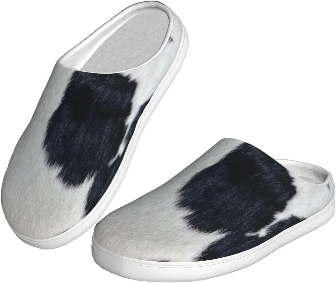 cowhide Print Versatile Use Anti Pilling Washable Slippers for Women Men Cozy Stylish shoes