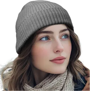 Croogo Knit Beanie Hat Fisherman Ski Caps Fall Winter Warm Knitted Ribbed Cuffed Skull Cap Slouchy Toboggan Cap for Men Women