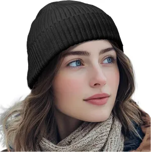 Croogo Knit Beanie Hat Fisherman Ski Caps Fall Winter Warm Knitted Ribbed Cuffed Skull Cap Slouchy Toboggan Cap for Men Women