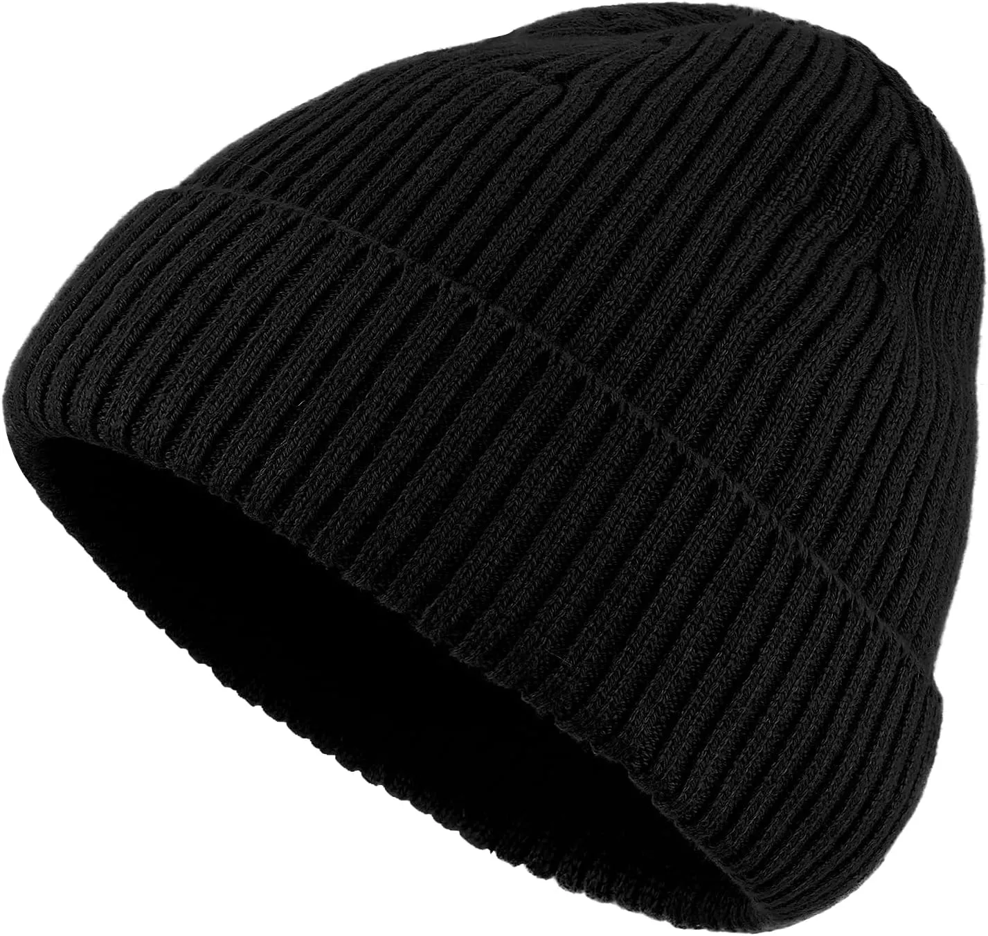 Croogo Knit Beanie Hat Fisherman Ski Caps Fall Winter Warm Knitted Ribbed Cuffed Skull Cap Slouchy Toboggan Cap for Men Women