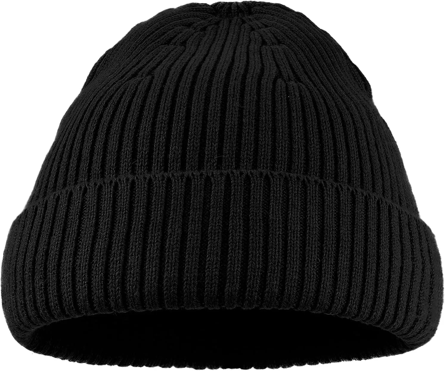 Croogo Knit Beanie Hat Fisherman Ski Caps Fall Winter Warm Knitted Ribbed Cuffed Skull Cap Slouchy Toboggan Cap for Men Women
