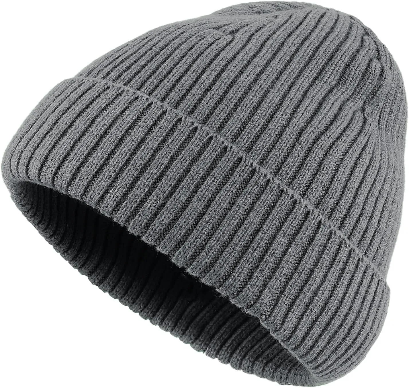 Croogo Knit Beanie Hat Fisherman Ski Caps Fall Winter Warm Knitted Ribbed Cuffed Skull Cap Slouchy Toboggan Cap for Men Women