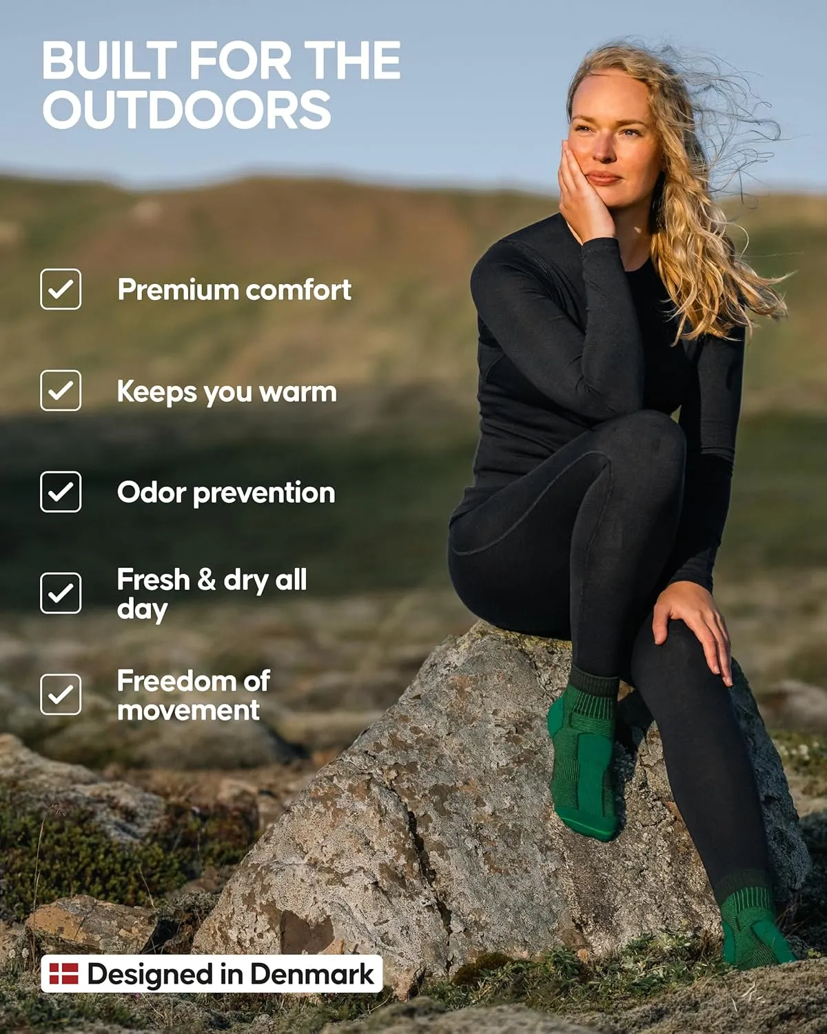DANISH ENDURANCE Merino Wool Leggings Women, Women's Thermal Underwear Bottom, Base Layer Women’s Leggings for Winter