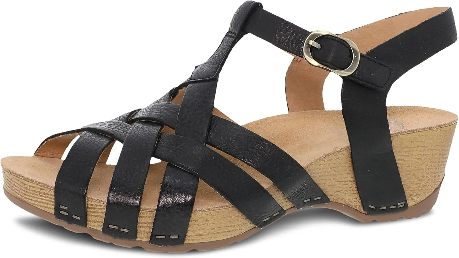 Dansko Tinley Fisherman Wedge Sandal for Women - Cushioned, Contoured Footbed for All-Day Comfort and Support - Adjustable Hook & Loop Straps with Buckle Detail