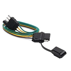 Davitu Cables, Adapters & Sockets - 60in Trailer Light Wiring Harness 4-Pin Plug 18 AWG Flat Wire Connector