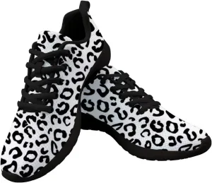 Dellukee Women's Casual Walking Shoes Fashion Colorful Leopard Printed Durable Breathable Lace Up Sport Running Sneaker