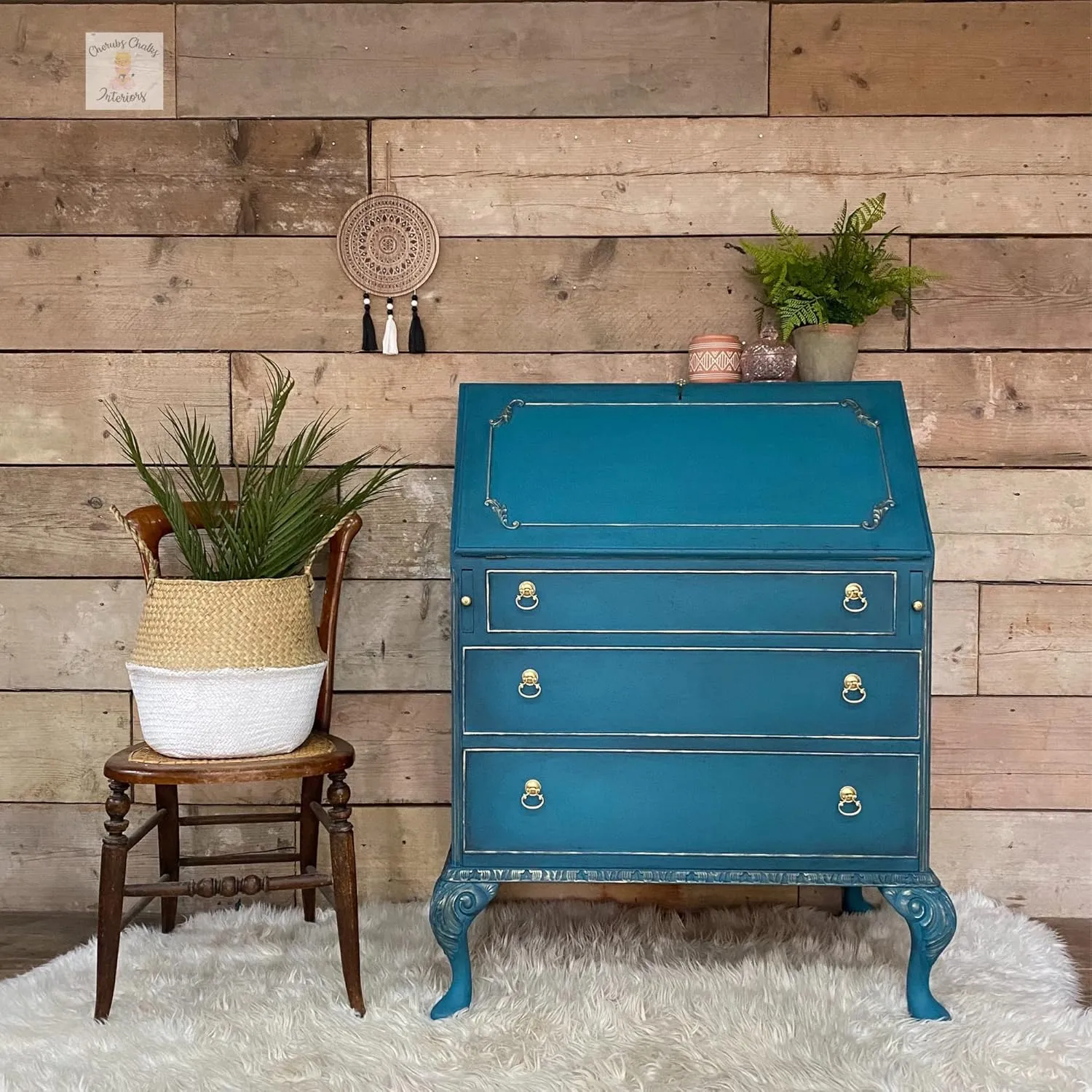Dixie Belle Paint Company Chalk Finish Furniture Paint - Antebellum Blue (4oz) - Matte Dark Teal Chic Chalk Mineral DIY Furniture Paint