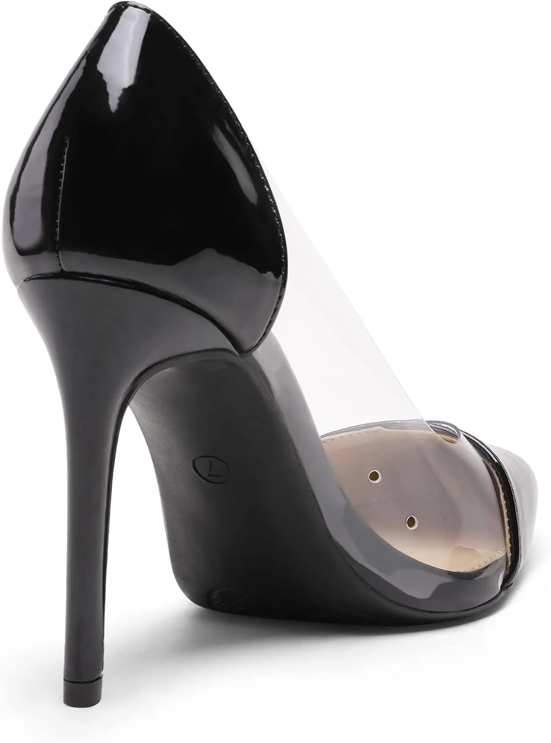 DREAM PAIRS Women’s Clear High Heels Closed Toe Stiletto Sexy Transparent Pointed Toe Heel Fashion Wedding Party Slip On Pumps Shoes