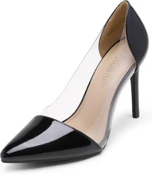 DREAM PAIRS Women’s Clear High Heels Closed Toe Stiletto Sexy Transparent Pointed Toe Heel Fashion Wedding Party Slip On Pumps Shoes